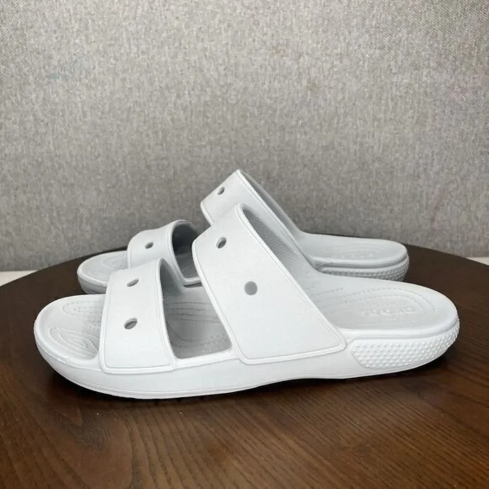 Crocs Sandals Men's Size 10 Gray Iconic Comfort 2 Strap Slip On Slide Beach Pool
